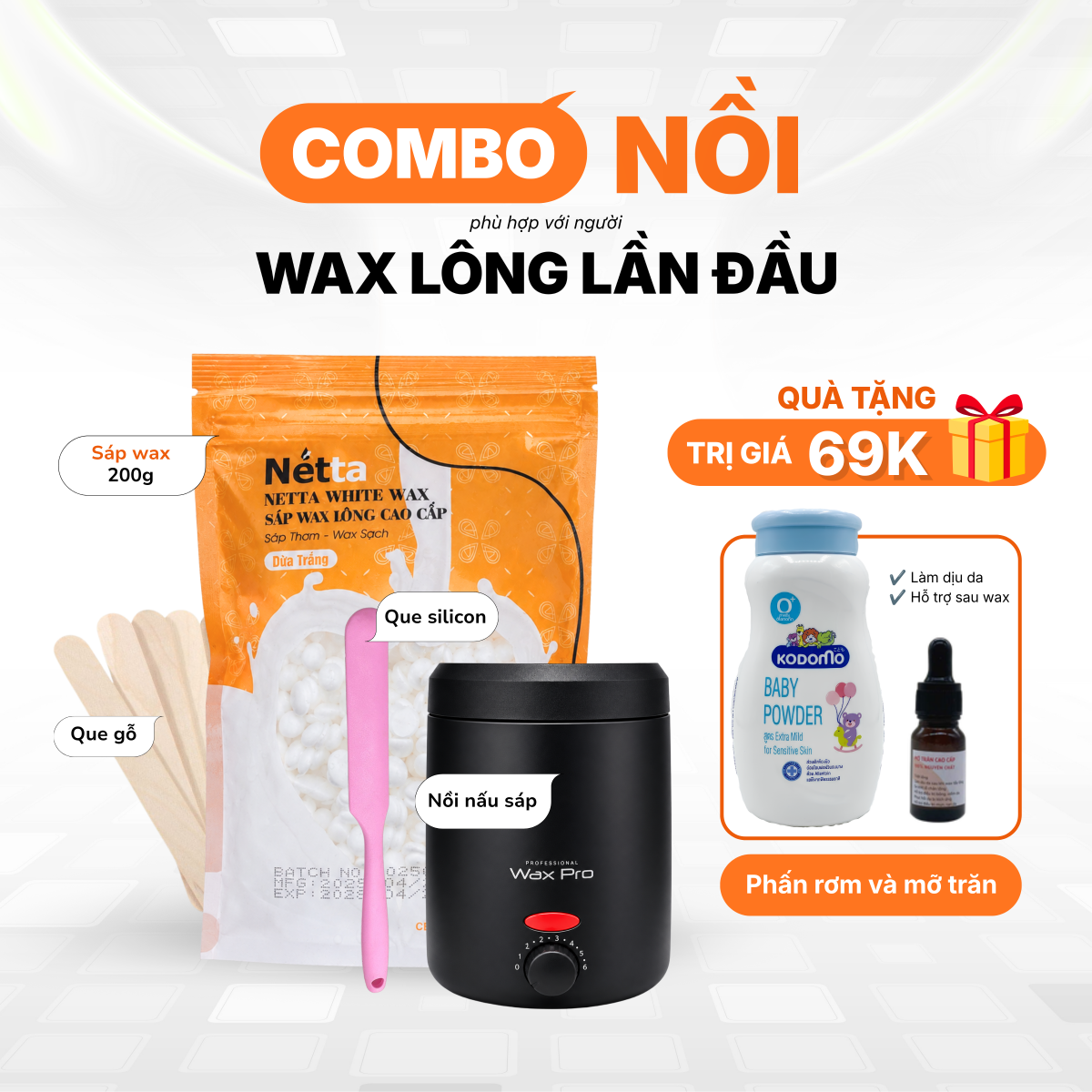 Combo tự wax tại nhà cho người mới bắt đầu