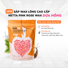 1KG Sáp Wax Lông Cao Cấp NETTA PINK ROSE WAX - Dừa Hồng