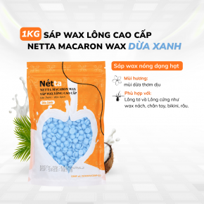 1KG Sáp Wax Lông Cao Cấp NETTA MACARON WAX - Dừa Xanh