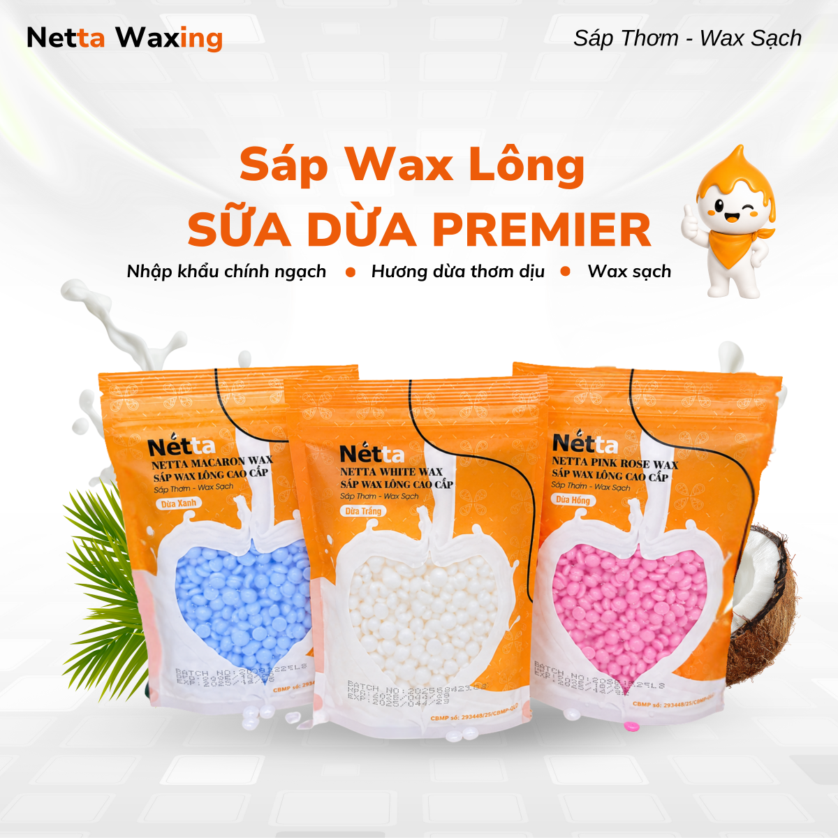 Sáp wax dừa cao cấp Netta